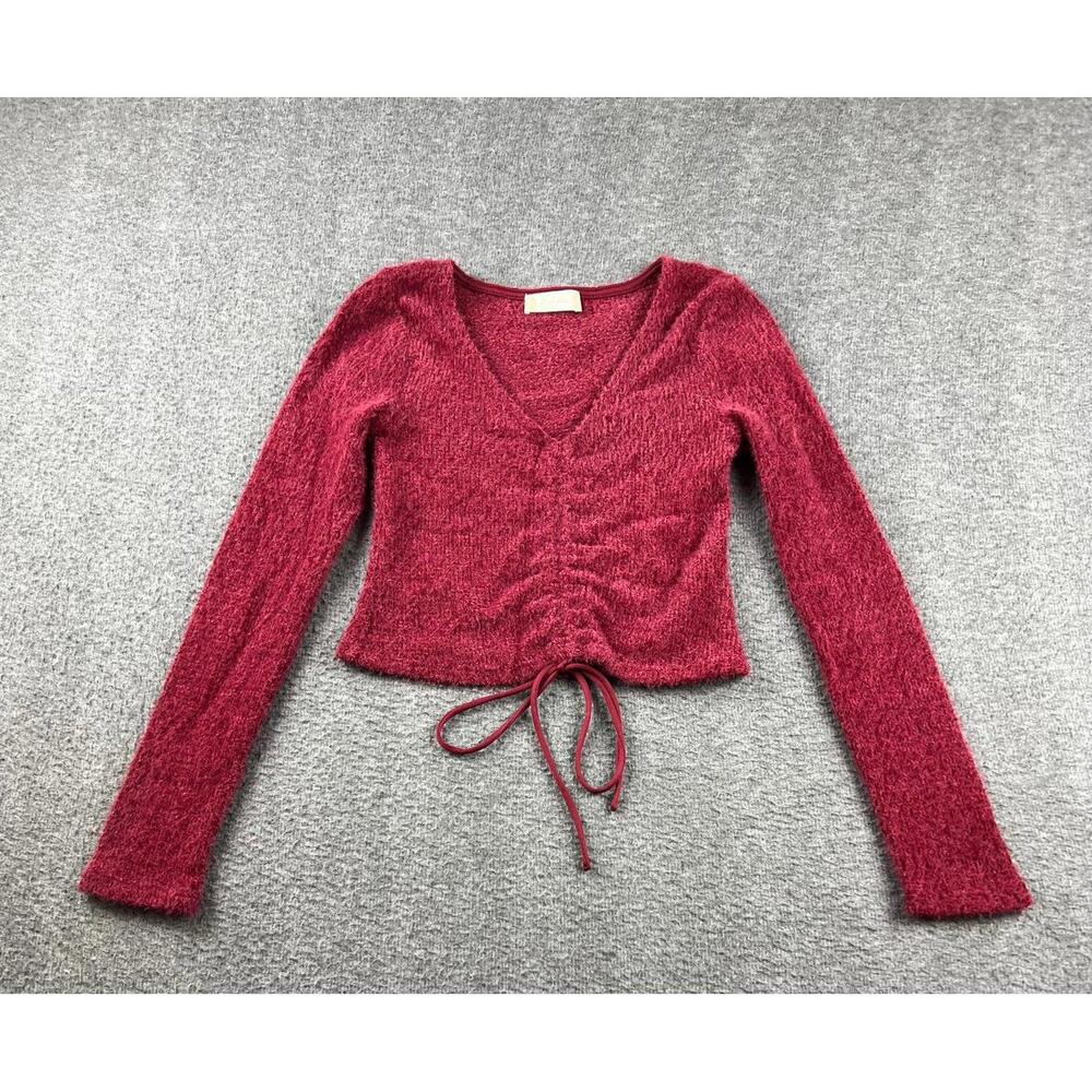 Altard State Women's Burgundy Long Sleeve Crop Sweater Size XS